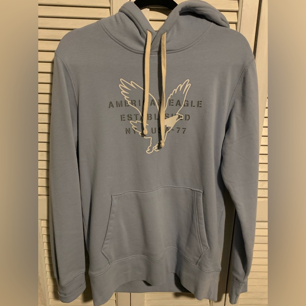 American Eagle Outfitters Light Blue Hoodie